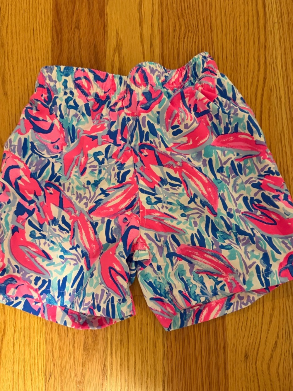 Lilly Pulitzer Kids Pink & Blue Printed Swim Trunks